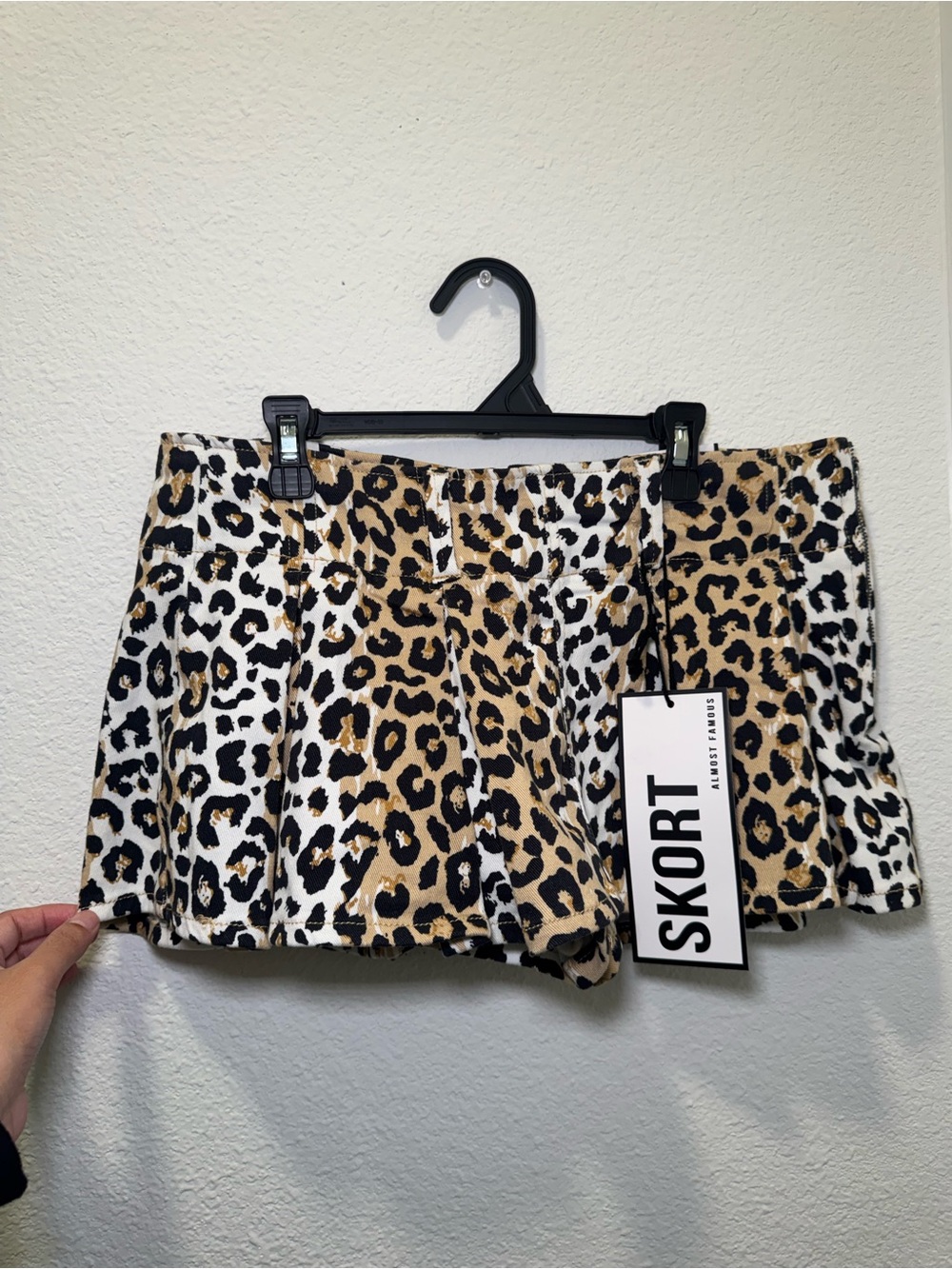 Almost Famous Leopard Print Skort in Tan and Black